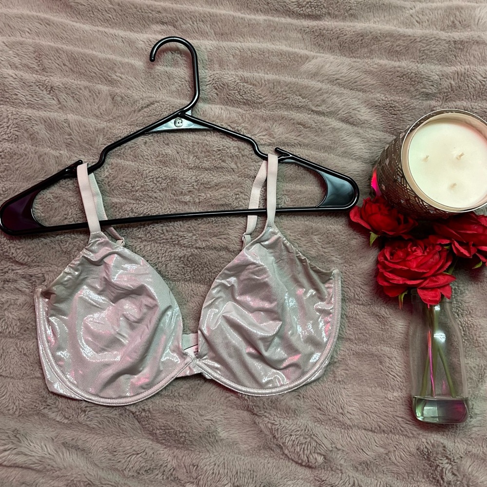 36DDD silver gray sparkle unlined Victoria’s Secret bra
